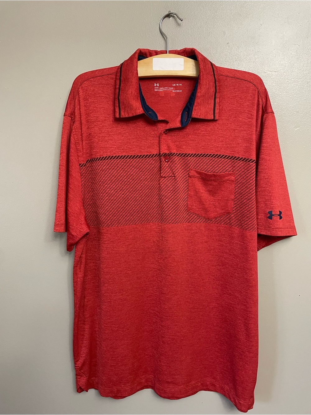 Under Armour UA Playoff Pocket Polo‎ Shirt Stadium Red Large heat gear